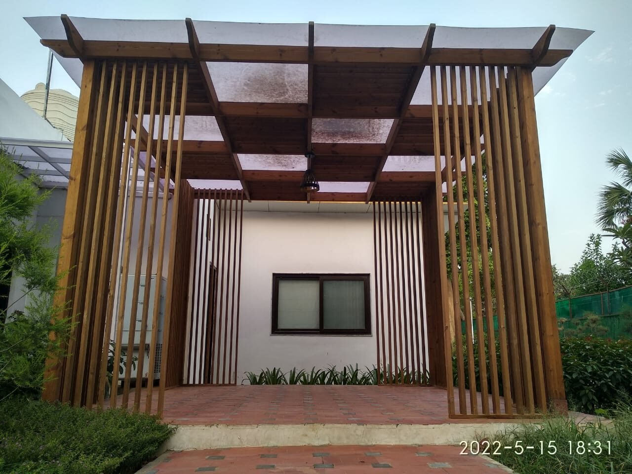 Wooden pergola design and installation by IntExt Concepts, South Delhi (3)
