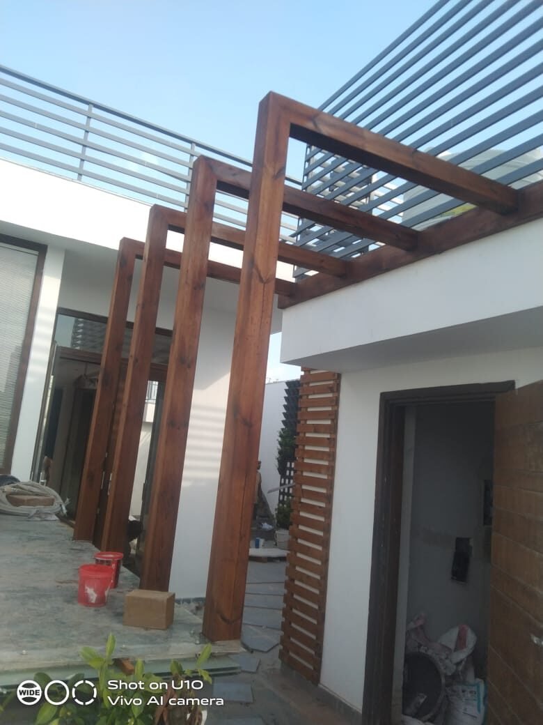 Wooden pergola design and installation by IntExt Concepts, South Delhi (4)