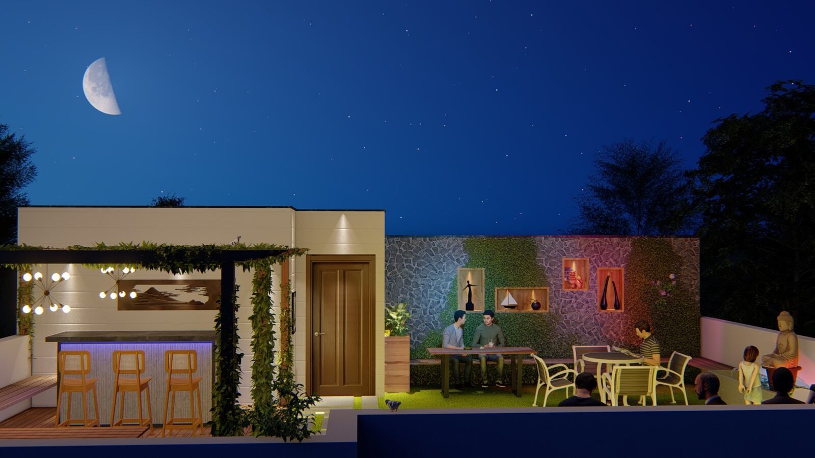 3D render of a terrace garden design for a Delhi NCR property (9)