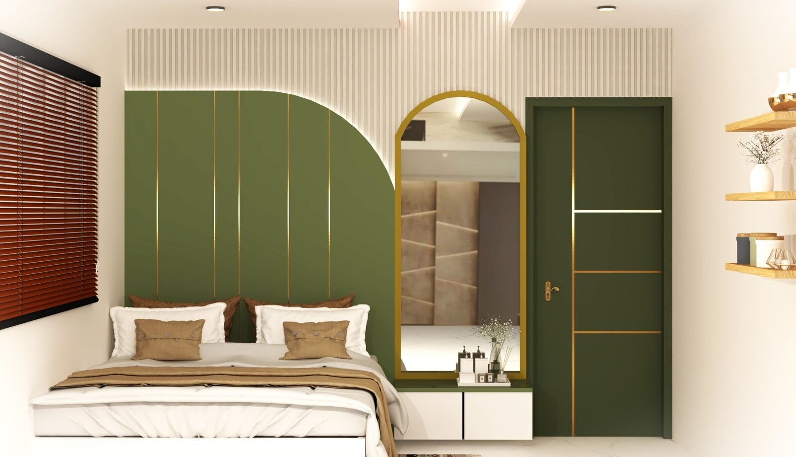 Wall panelling and wall covering design for a Delhi interior project (3)